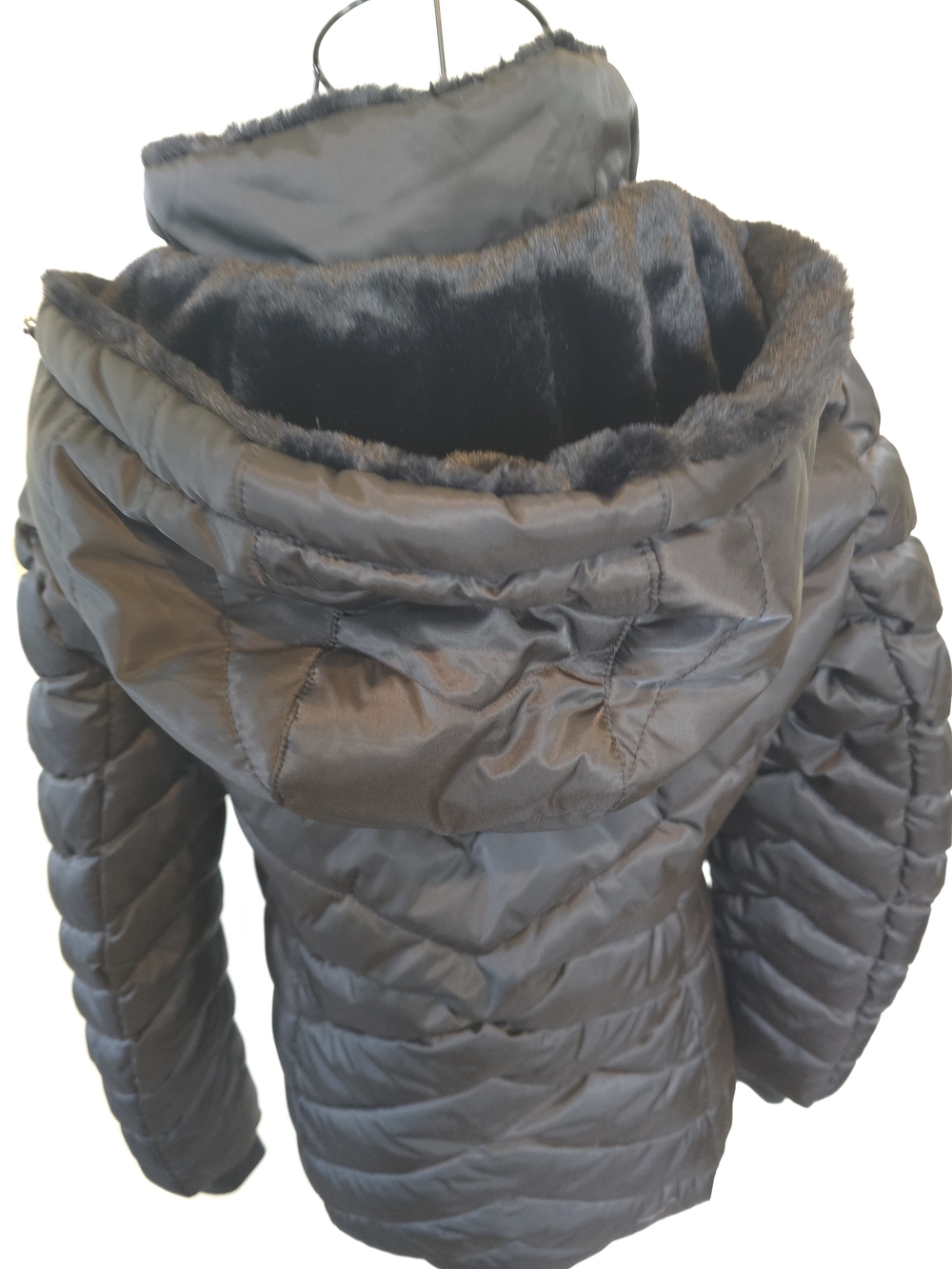Nautica Black Quilted Hooded Puffer Jacket Sz S - Picture 3 of 7